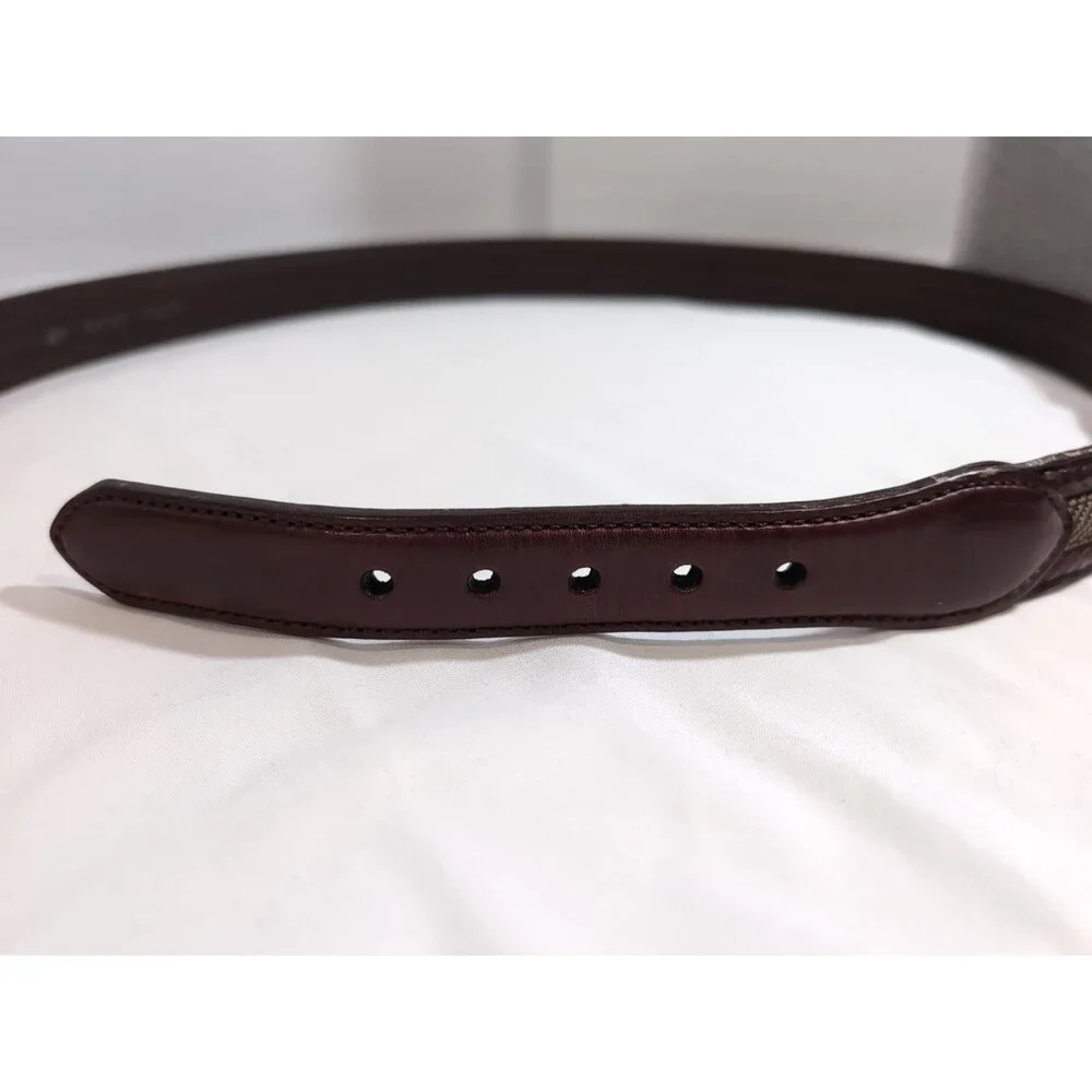 BRIGHTON BROWN LEATHER BELT MEN'S SIZE 40 BRASS BUCKLE BRAIDED WOVEN EUC